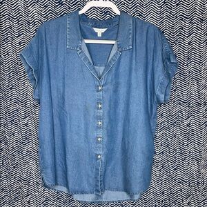 Lucky Brand chambray Blue Button-Up Shirt